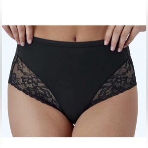 Maidenform Flexees Shapes Black Firm Control Lace Brief Panty Size 3XL